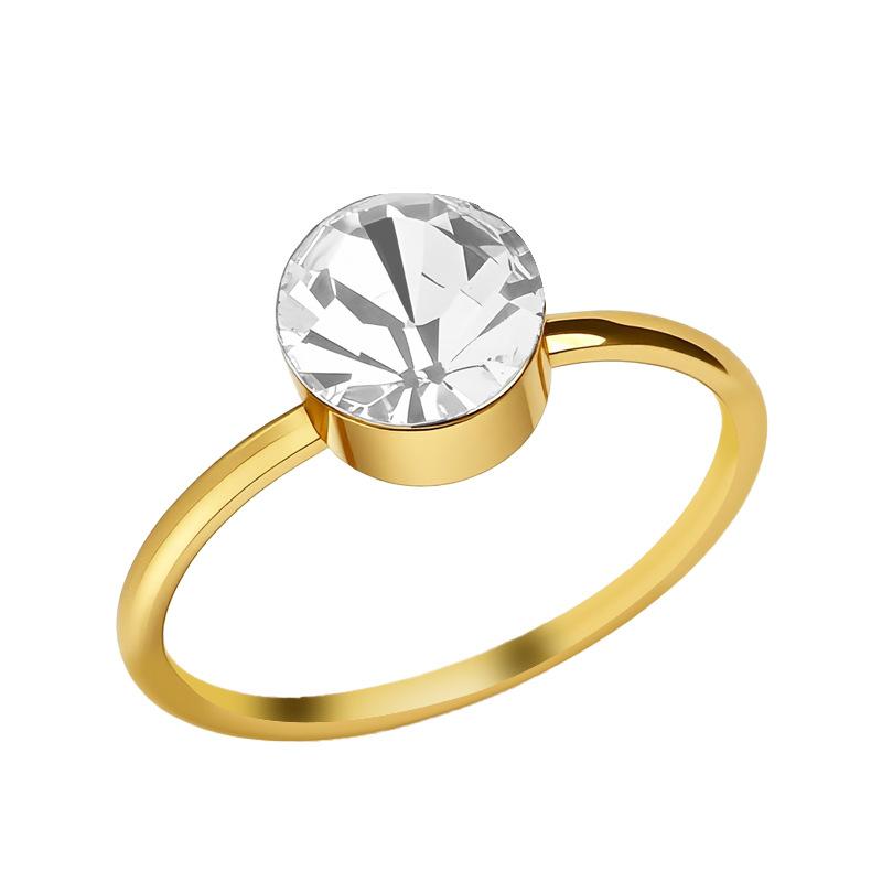 Simple diamond-encrusted ring, exquisite ring niche jewelry. 1.6cm