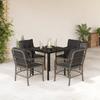 Vidaxl 5-Cz. Gartenmöbel-Set mit Kissen, Grau, PE-Rattan