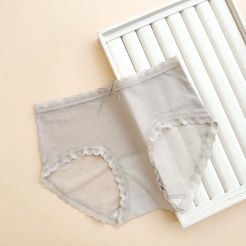 Girls Summer Ultra Thin Pure Sexy Lace Romantic Jacquard Mesh Cotton Crotch Waist Triangle Briefs