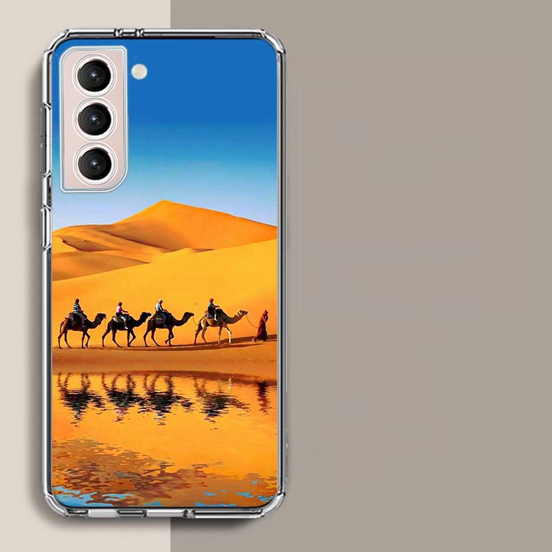 Desert Camel Caravan Grazing Phone Case For Samsung A16 A26 A36 A56 A17 A15 A25 A35 A55 A14 A24 A34 A54 A04S A05S Galaxy Note 20