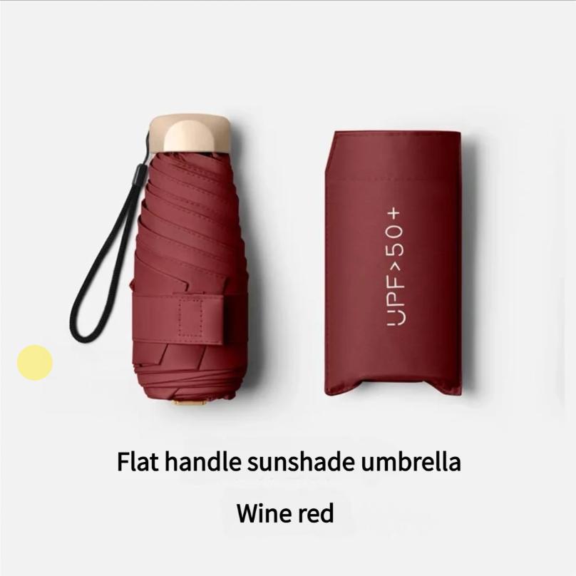 Mini Sun Umbrella Small Pocket Rain Umbrella Vinyl Folding UV Ultraviolet Protection Sun Shade Pocket Parasol Capsule