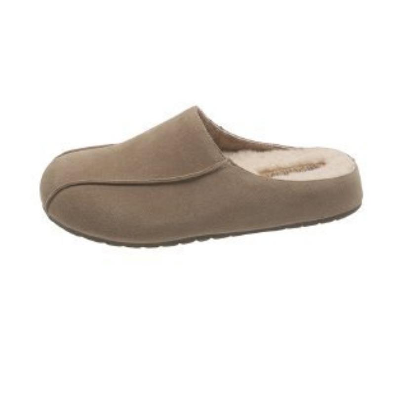 Baotou velvet half slippers women's winter new thick-soled fluffy slippers outer cotton slippers