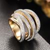 Luxury Twist Lines Geometry Cubic Zirconia Engagement Dubai Naija Bridal Finger Rings Jewelry