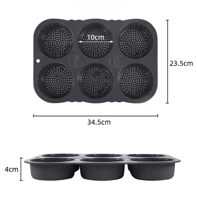 4/6/8 Holes Silicone Hamburger Bun Pan, Non Stick Baking Pan Cake Mold, Kitchen Tools