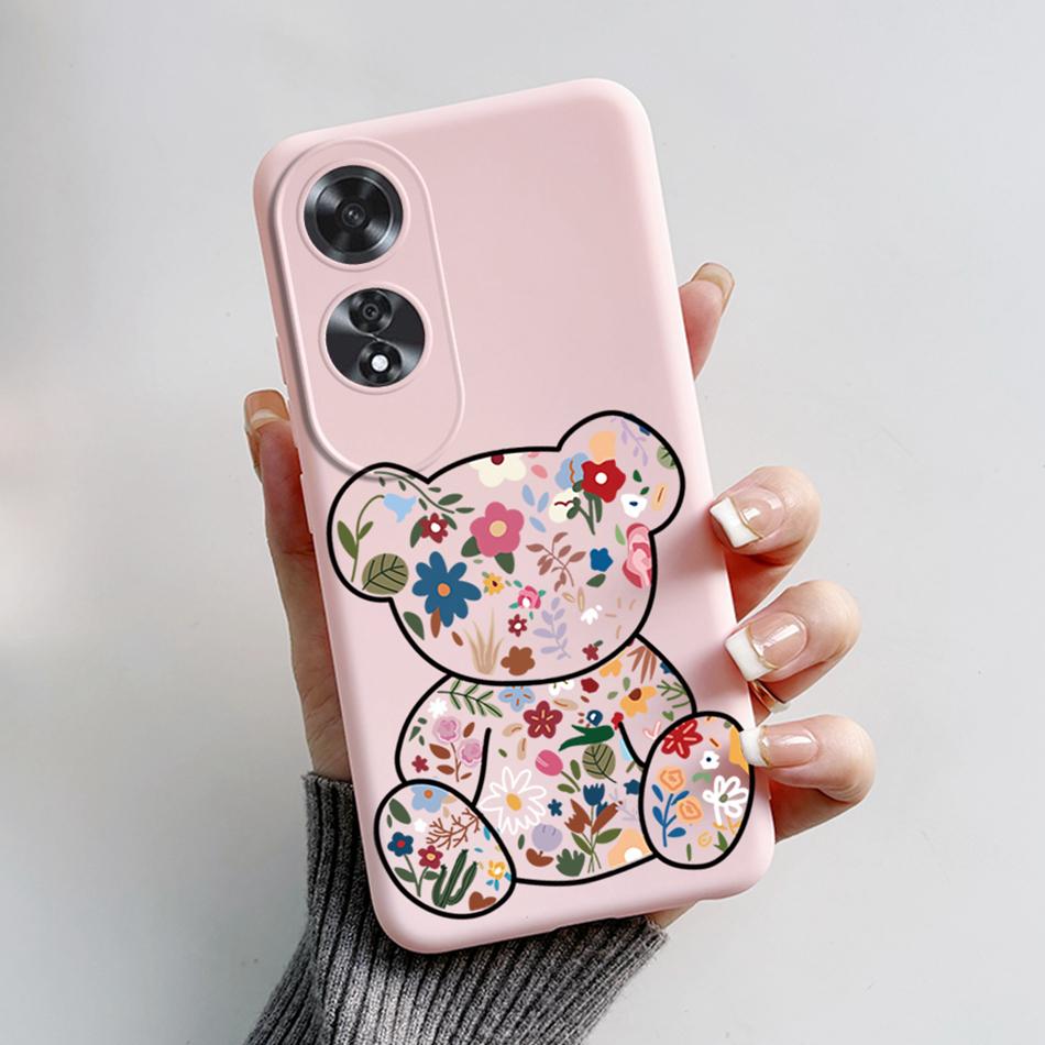 For Oppo A60 CPH2631 Case Cute Bear Cartoon Frog Painted Shockproof Soft Back Cover for Oppo A60 OppoA60 A 60 4G Silicone Bumper