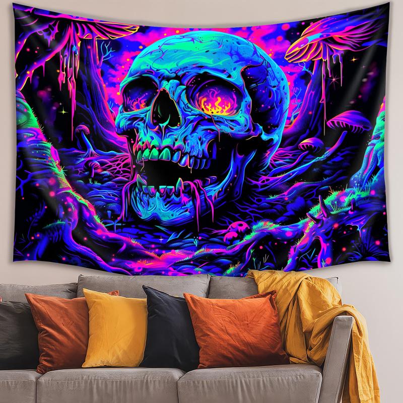 VIKAMA Anime Skull Print Wall Tapestry Art Wall Hanging For Bedroom Living Room Dorm Home Wall Decor