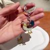 1Pc Metal Creative Oil Painting Chicken Rooster Keychain Bag Pendant For Decoration Car Key Ring Cock Key Holder