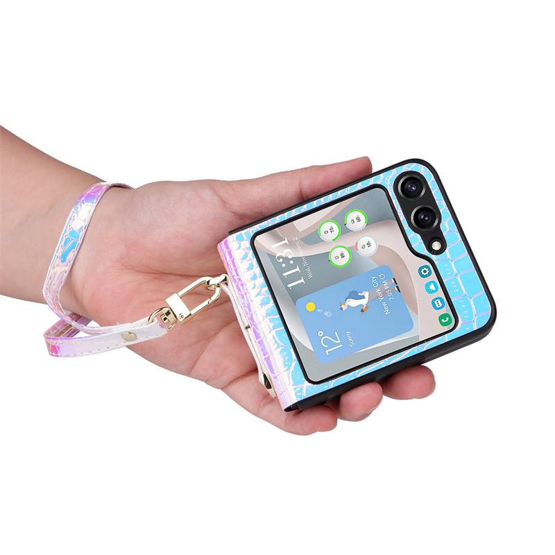 One-piece magic color Leather Case For Samsung Galaxy Z Flip 5 4 3 5G Shockproof Scratch-proof Z Flip4 flip5 Protect Shell Cover
