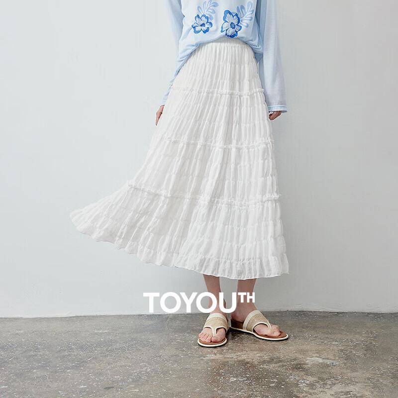Women s Wrinkled Bubble Texture Tiered Skirt S