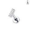 G23 Titan Herz Zirkon Ohrstecker mit Innengewinde und flacher Rückseite für Knorpelpiercing
