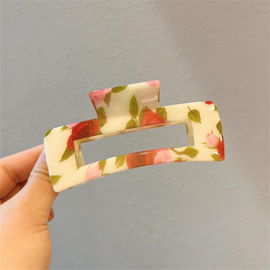 New Korean fashion Retro Hair Claws Clamp Hollow Geometric Square flower Pattern Ponytail Hair Grabbing Clips for Women