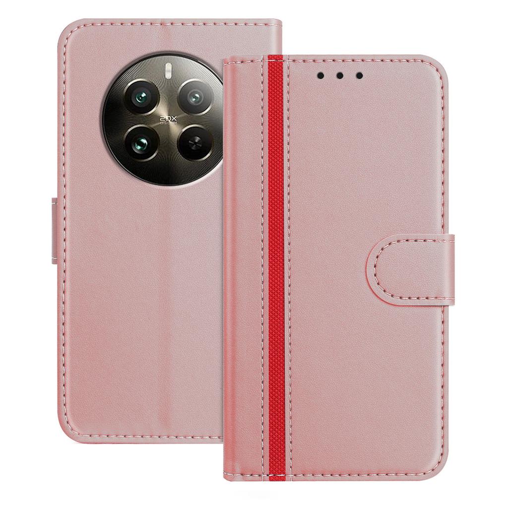 For Realme 12 Pro 5G Phone Cases Wallet Stand Color Splicing Leather Cover with Magnetic Clasp