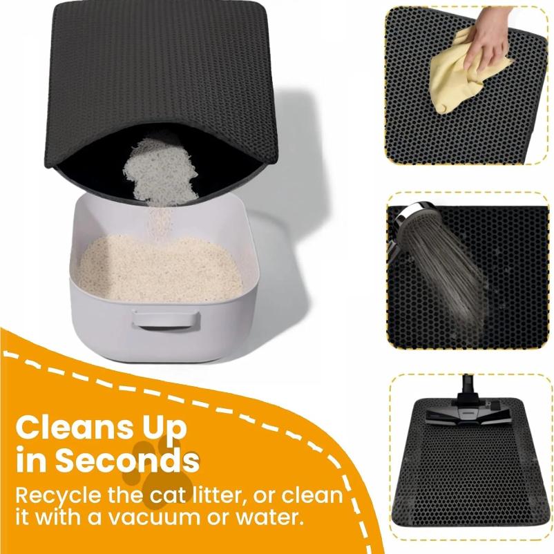 Mata pod kuwetę dla kota dwuwarstwowa antypoślizgowa duża mata filtrująca do kuwety dla zwierząt odporna na zużycie wodoodporna antypoślizgowa mata pod kuwetę dla kota