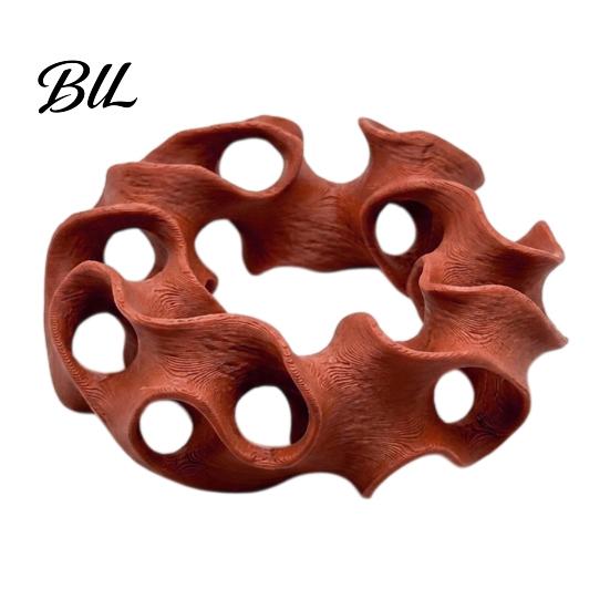 Stable Bottom Decoration for Aquarium 3D Printed Hideout Cave, Wavy Hollow Ring Fish Shrimp Shelter, Freshwater Decor Breeding Hiding Hole Decor, Tank