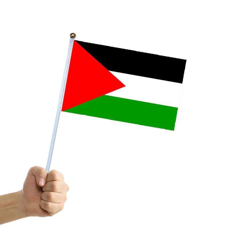 Palestina Handflaggor Livfulla Polyester Bilfönsterflaggor För Free Gaza Frihetsvisning