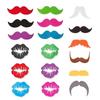 Set van 18 Wijnglas Markers Lippen Baard Siliconen Drankglas Bedeltjes Tags Labels