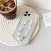 Blue Star Pearl Lanyard For Mobile Phone Fashion Pendant Universal Accessory For iPhone Hand Chain Suitable For Girls Fresh Cute