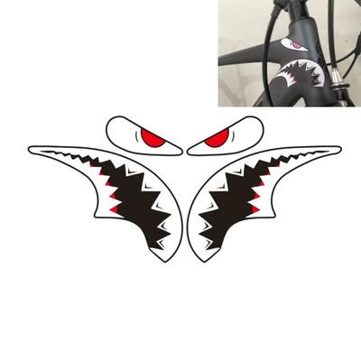 Decals MTB Shark Head Tube Stickers Waterproof Bicycle Decorative Decals