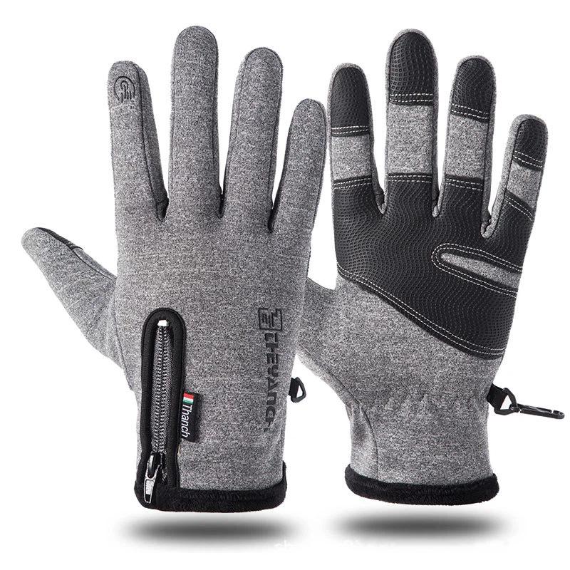 Motorcycle Gloves Winter Thermal Fleece Lined Winter Cold-Proof Full Finger Touchscreen Ski Waterproof Riding Accesso