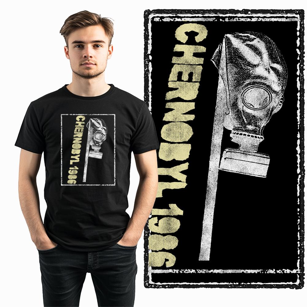 Coolmind U0193 Cotton Chernobyl Disaster Gas Mask Exclusive Graphic Unisex T Shirt Big Size Men Tshirts Cotton Retro Tee