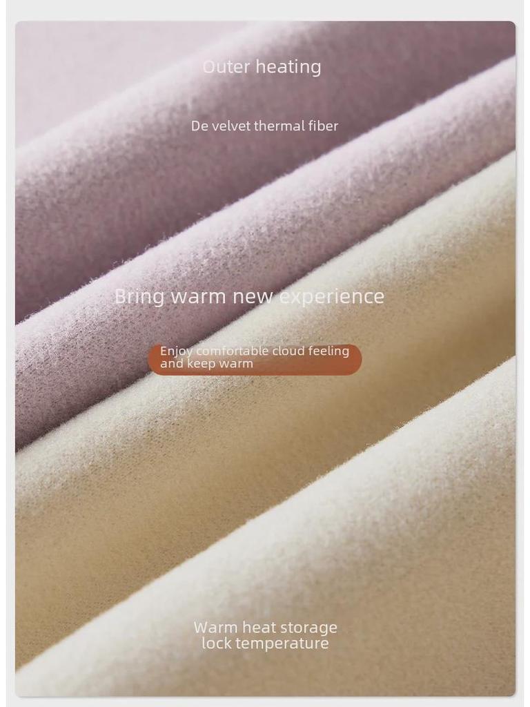 Damen Langarm Thermo-Oberteil aus deutschem Samt: Slim Fit, Rundhalsausschnitt, Einfarbig, Übergröße, Herbst/Winter Wärme.