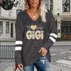 Dog Paw Print Print Women Tshirts Ladies Tops Long Sleeve V-neck Pullover Femme T-shirts T Shirt For Women