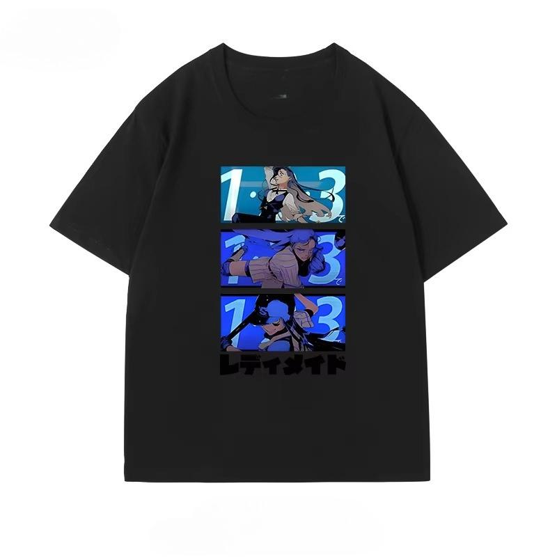 

Ado Graphic Print Autumn Pure Cotton Men s and Women s T-shirt Short Sleeve Street Fashion Trend Clothing Harajuku Kawaii S