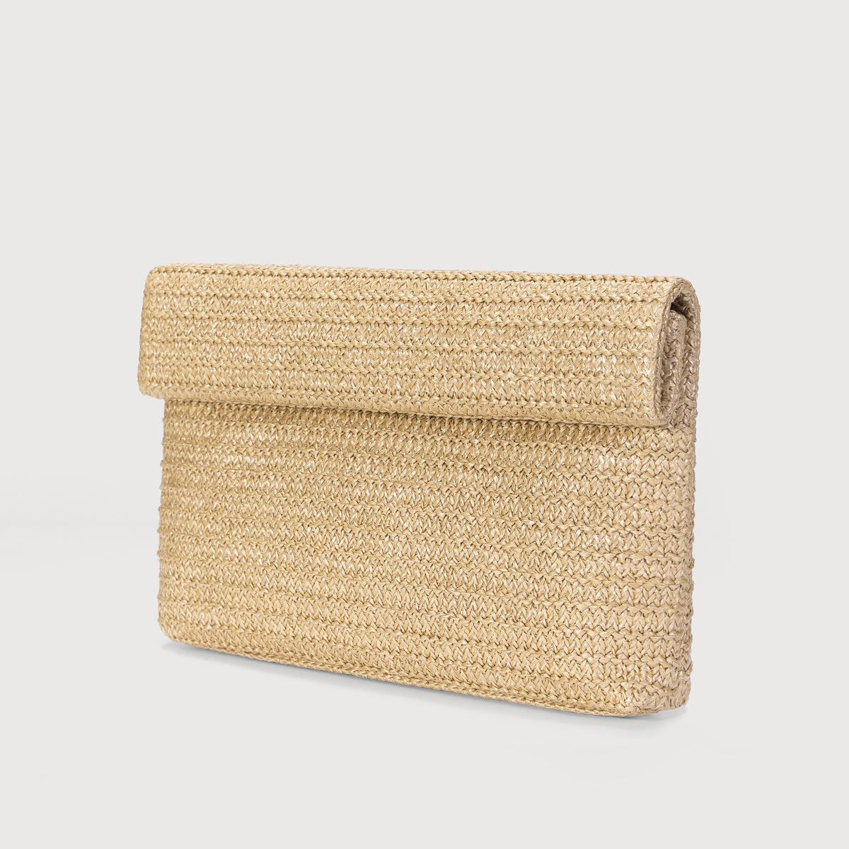 2025 new straw bag cross-border popular clutch bag fashion woven women s bag абрикосовый