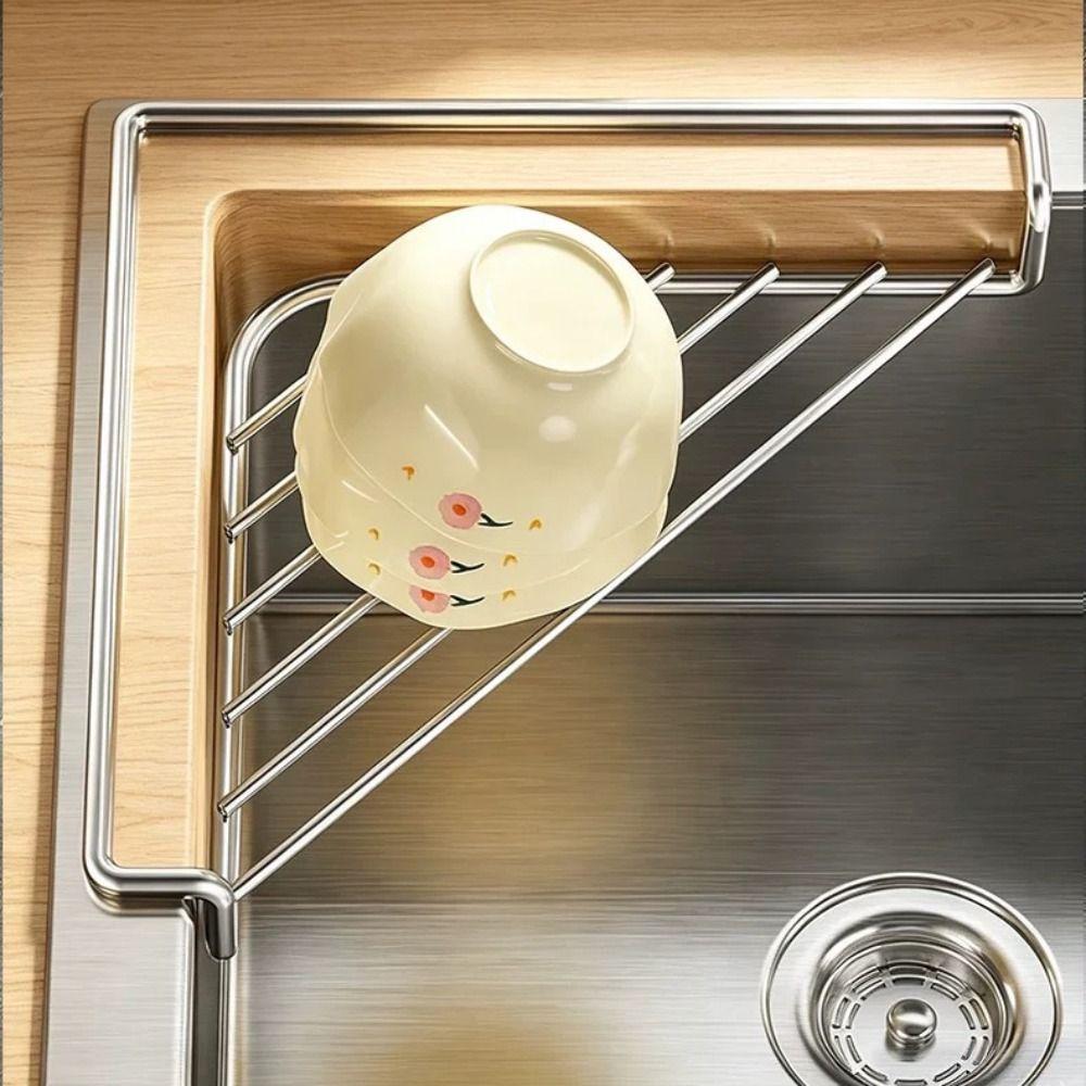 Waterproof Dish Drying Rack Anti-rust Sink Drain Shelf Sink Storage Holder Laundry Room