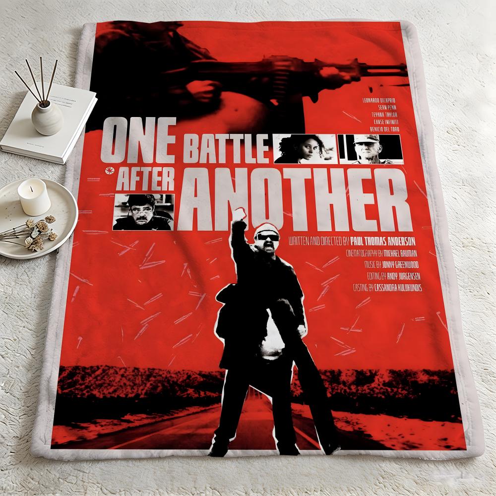 movie O-One Battle After Another-r Throw Warm Soft Flannel Blanket, Multi-use for Sofa Bed Camping Travel Nap