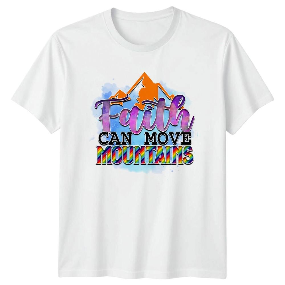 Faith Can Move Mountains Unisexs TShirt Scripture Christian Christmas Gift S