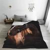Horses Blankets Coral Fleece Plush Summer Nature Wild Animals Portable Lightweight Throw Blankets for Home Car Bedspreads