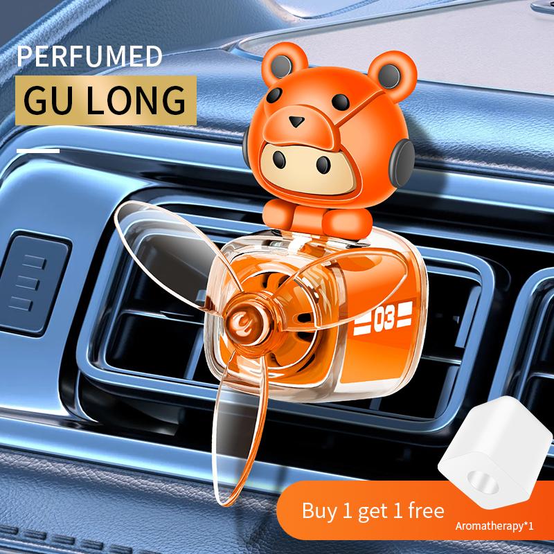 Rotating Fan Helmet Bear Car Air Outlet Air Freshener Vent Clips Perfume Diffuser Fragrance For Removing Odor Long-lasting