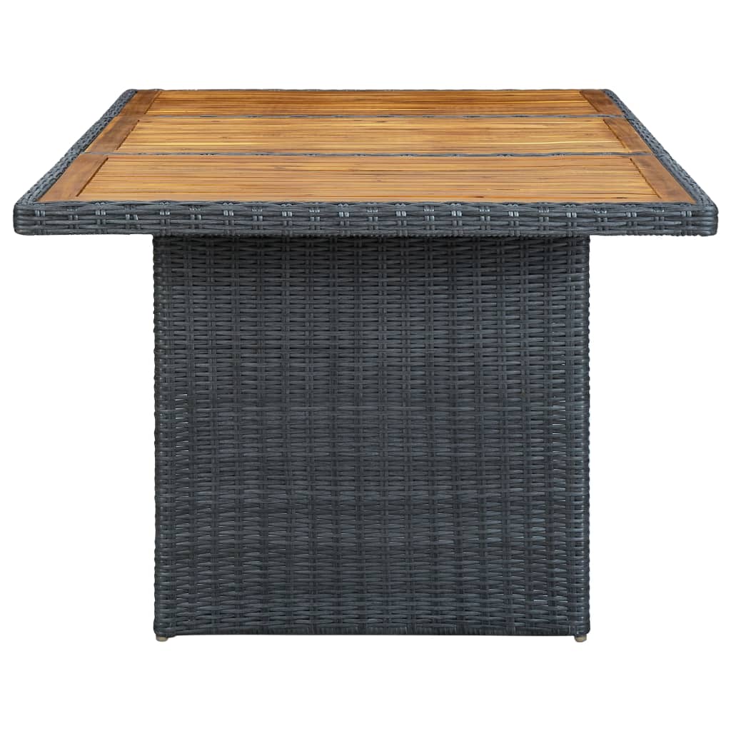 9 piece Garden Dining Set with Cushions Poly Rattan Dark Grey