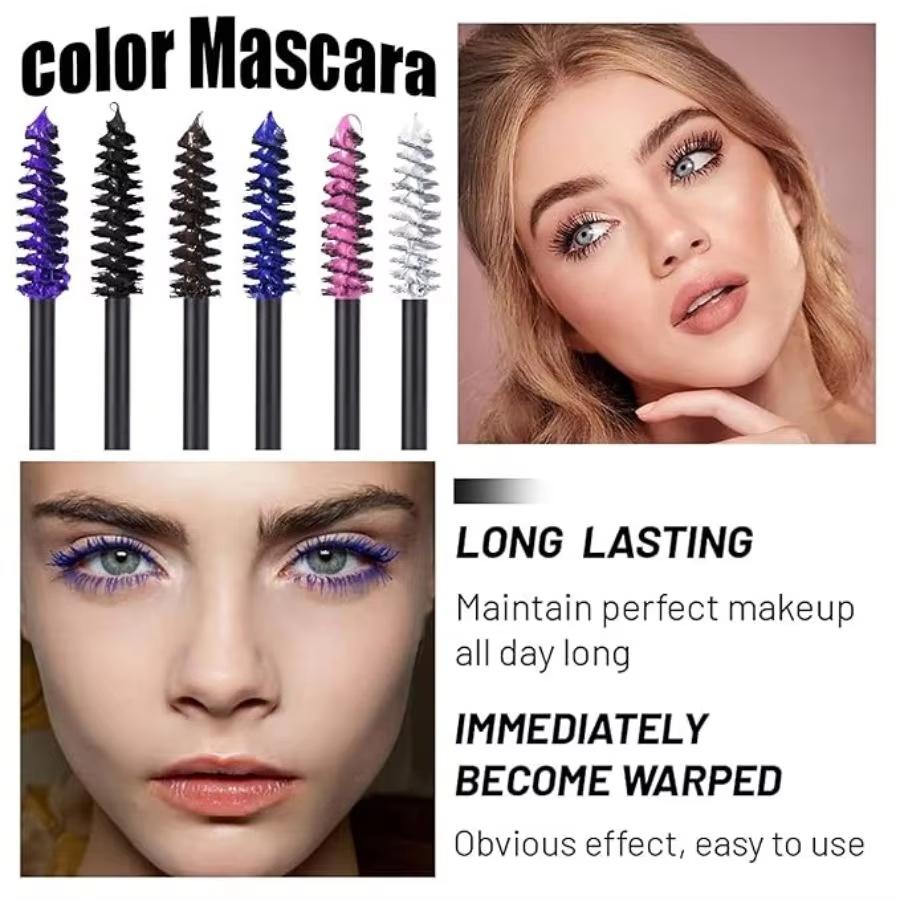 Eye Makeup Color Mascara Waterprof Quick-drying Eyelash Curling Lengthening Makeup Eyelashes Party Stage Use TSLM2
