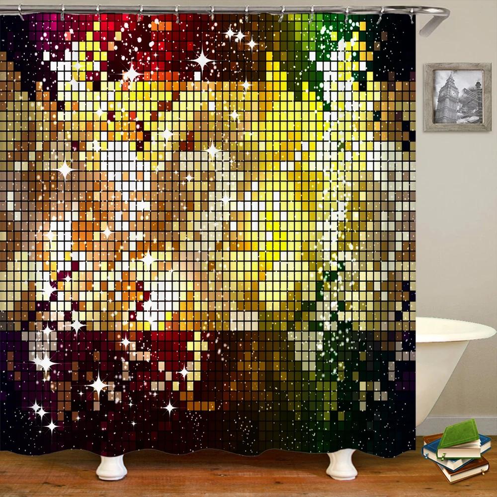 Golden Fantasy Colorful Print Shower Curtain Waterproof Polyester with Hook Bathroom Curtains Home Decoration 3D Shower Curtain