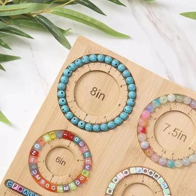 8 Type Wooden Flocked Beading Tray DIY Bracelet Necklace Jewelry Making Finding Beading Organizer Gray Bead Board Measuring Tool