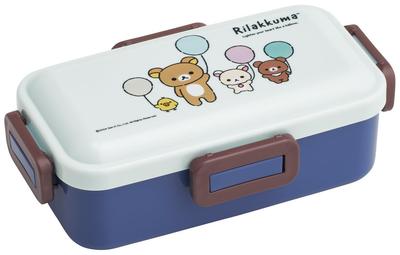 Bento Single for Made In Dishwasher and Microwave Fluffy Balloon Box, 530ml, Tier, Women, Japan, Leak-Resistant, 4-Point Lock, Safe, Rilakkuma,
