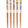 Wakasa-nuri Chopsticks, Non-slip, 225cm, Set of 5 Pairs, Bamboo, Ukiyo-e Design, Made In Japan, for