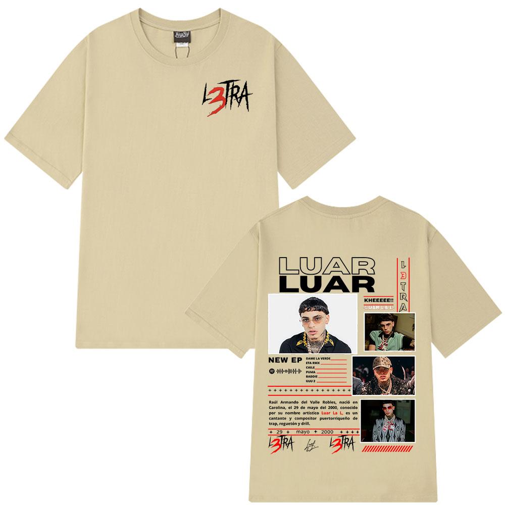 Rapper Luar La L 2025 Album L3TRA T Shirts Unisexs Women Hip Hop Fashion Short Sleeve Tshirts Cotton Oversized Streetwear Tshirt