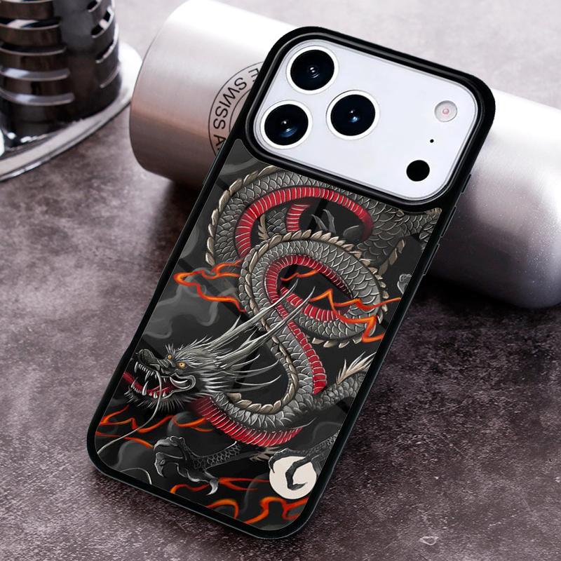 Ancient Japanese Dragon Phone Case For iPhone 17 16 15 14 13 12 11 Pro Max Plus 17Air Soft Silicone Cover