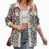 Leopard Print Button-down Long-sleeved Jacket Shirt