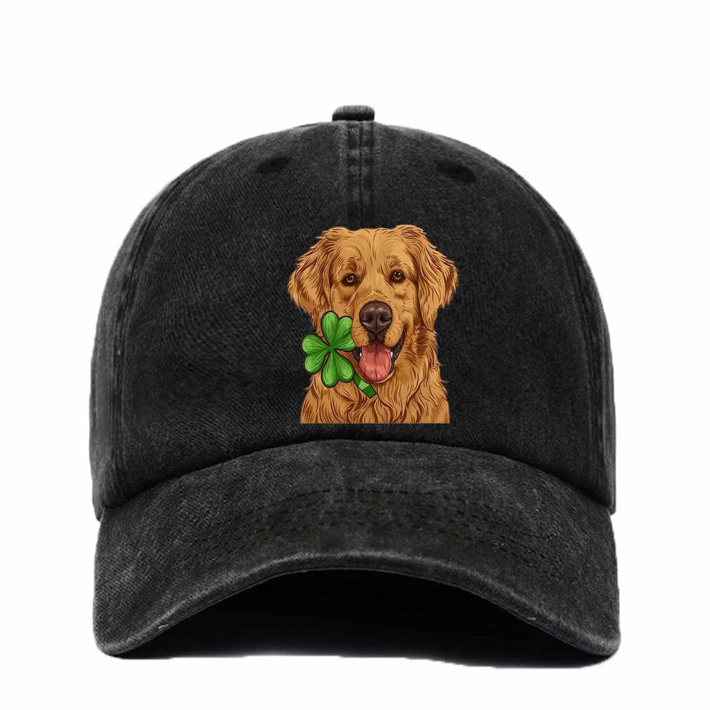 1pc Vintage Baseball Cap with Cute Golden Retriever Print,retro Adjustable Breathable Casual Fashion Accessories Hat for Women