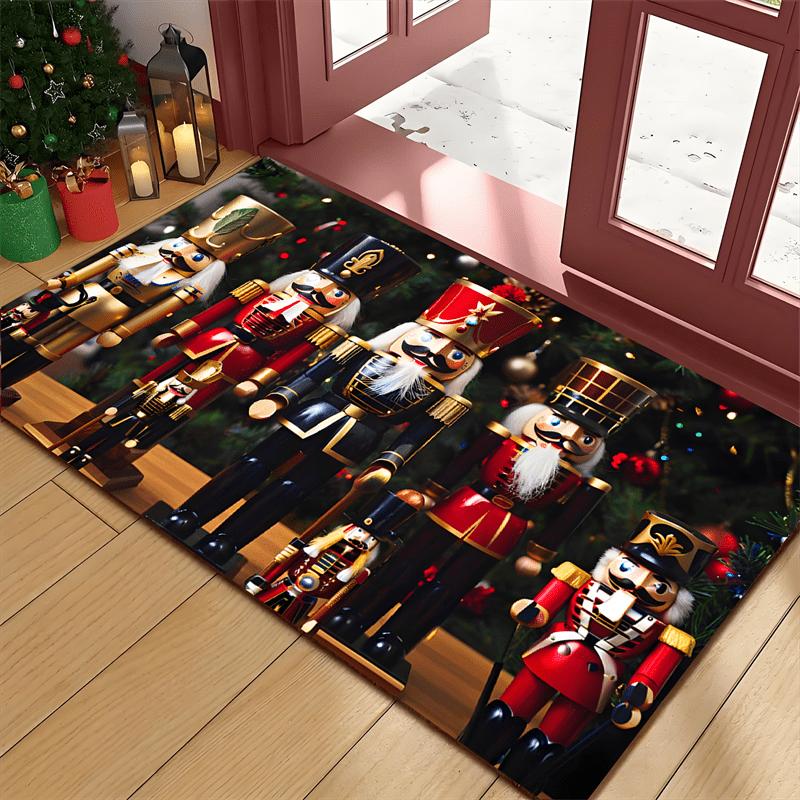 

Christmas Nutcracker Welcome Doormat, Premium Flannel Holiday Rug, Indoor Outdoor Comfort Door Carpet for Home Decor 40x60cm