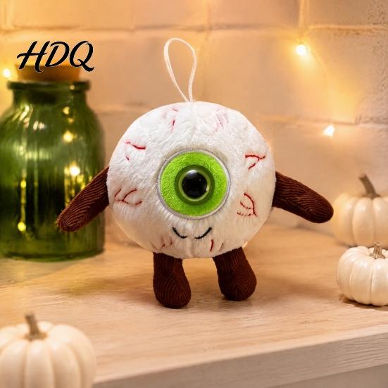 Creepy Room Accessory Halloween Eyeball Plush Keychain Funny Scary Eye Stuffed Toy Pendant Backpack Decoration for Backpack Spooky Mini Doll