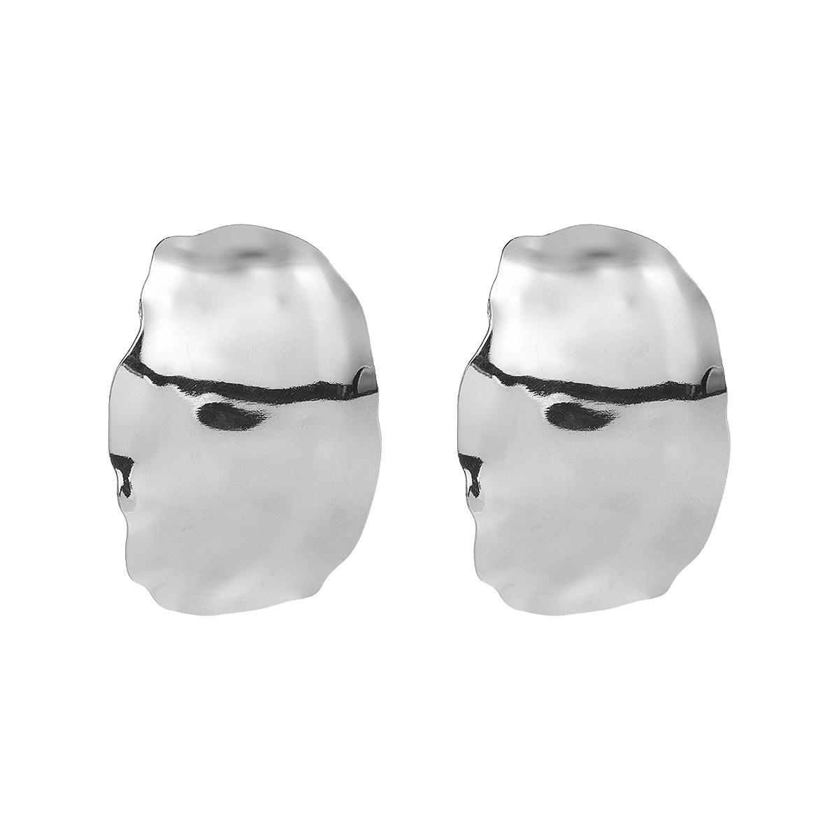 Женские Винтажные Новые Асимметричные Геометрические Серьги Модные Универсальные Гладкая Поверхность Объемные Ушные Украшения Для Женщин