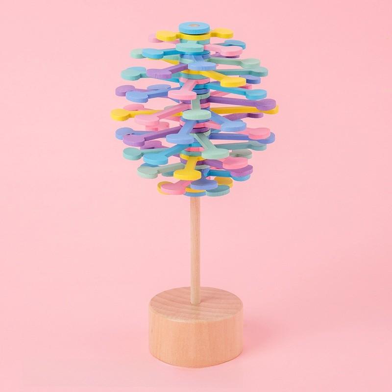 Wooden Rotary Lollipop Puzzle Toy For Office Stress Relief And Brain Teasers