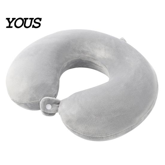 Memory Foam Cushion Travel Neck Pillow, U Shaped Headrest for Airplane Removable Velvet Pillow Cover Car, Soft Support Office Nap, Washable