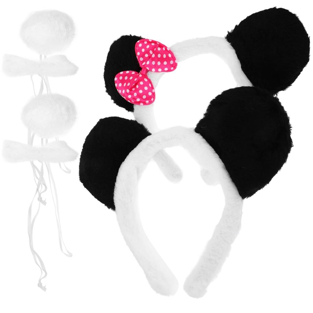 LIFKOME Set mit 2 Panda-Ohren Panda-Kostümzubehör Panda-Hut Panda-Kostümzubehör für Damen Panda-Ohren Stirnband Panda-Zubehör für Damen