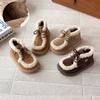 Детские ботинки малыш милые две хлопковые ботинки зима новые девочки Birkenstock ботинки теплые мальчики вельветовые короткие ботинки
